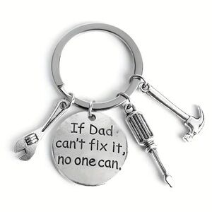 Silver Keychain with Tools Charm